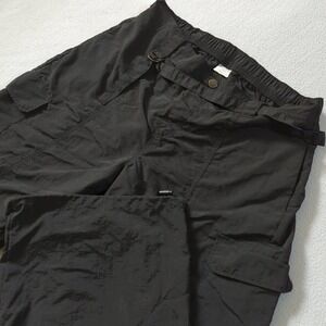 No Boundaries Womens Black Cargo Pants Tech Utility Wide Leg Size L 12-14